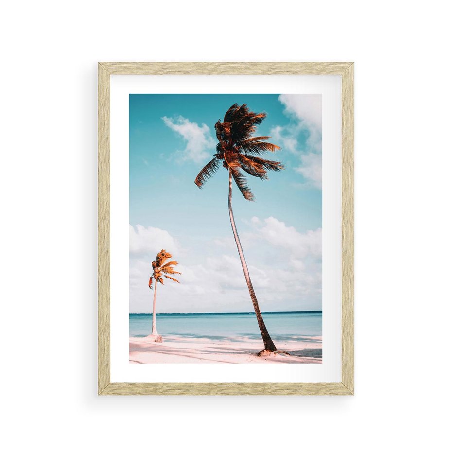 Plakat w ramie 30x40 - Raj na Ziemi - plaża, ocean - rama drewno