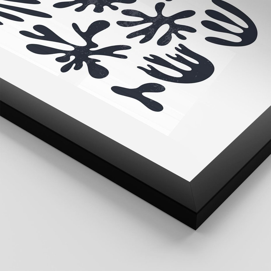 Plakat w ramie 40x50 - Rozmyte Granice Wspomnień - inspiracja mattise, abstrakcja - rama czarna