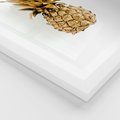 Plakat w ramie 30x40 - Ekskluzywny Akcent - złoty, ananas - rama biała