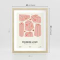 Plakat w ramie 40x50 - Nowoczesna Miłość - nowoczesna grafika, pastelowe kolory - rama drewno