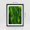 Plakat w ramie 30x40 - Bambusowy urok zielonej harmonii - bambus, zieleń - rama czarna