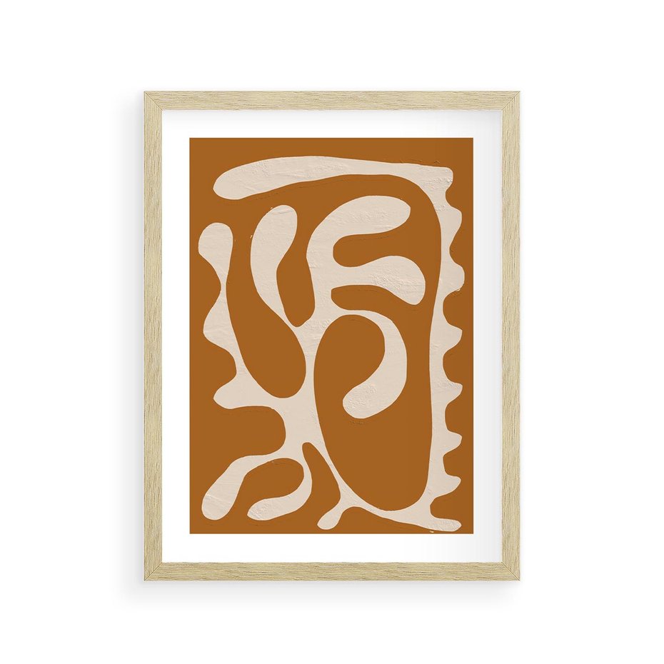 Plakat w ramie 30x40 - Wnętrza Akwarelowej Wyobraźni - abstrakcyjny obraz, plakat - rama drewno