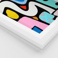 Plakat w ramie 30x40 - Komiksowe Formy - abstrakcyjne formy, komiksowy styl - rama biała