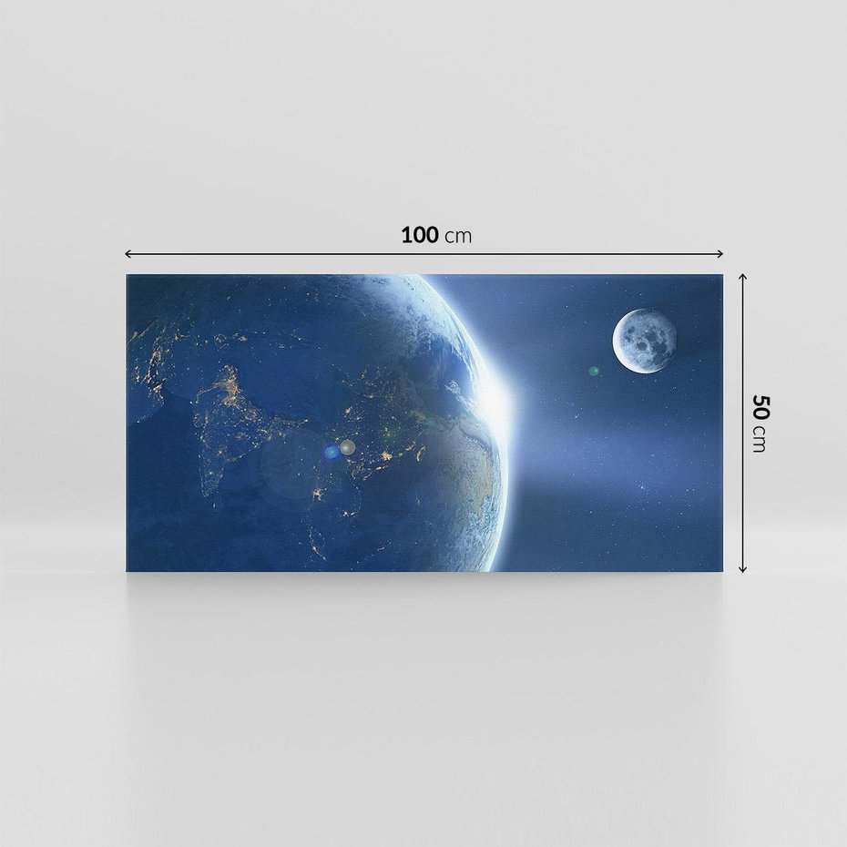 Obraz na płótnie 100x50 - Mistyczne spotkanie - księżyc, ziemia