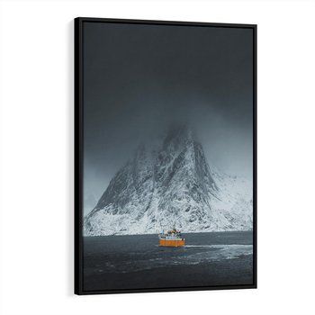 Obraz w ramie 50x70 - Skandynawski pejzaż - skadynawski, pejzaż - rama czarna