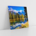 Obraz na płótnie 60x60 - Górskie piękno - góry, jezioro