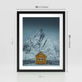 Plakat w ramie 40x50 - Urok Norweskich Domków - Skandynawia, Norwegia - rama czarna