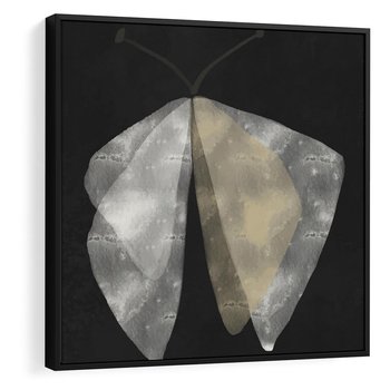 Obraz w ramie 50x50 - Obce Powidoki - abstrakcyjna ćma, mroczna atmosfera - rama czarna