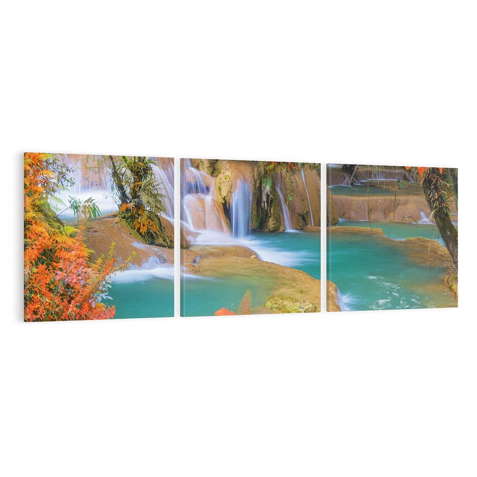 Obraz na płótnie 150x50 - Urok laotańskiego wodospadu - Laos, Azja