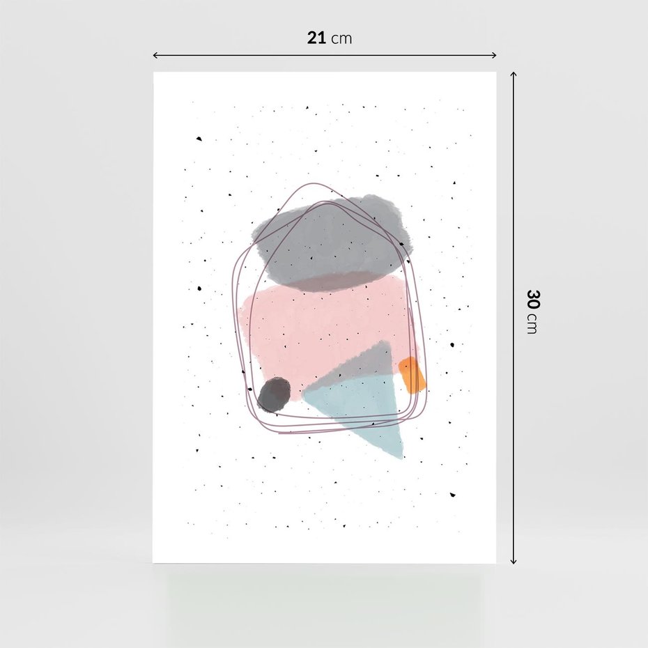 Plakat bez ramy 21x30 - Migotliwa Opowieść - abstrakcyjna kompozycja, jak ręcznie malowana