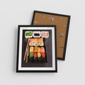 Plakat w ramie 40x50 - Kulinarne podróże do Japonii - sushi, japonia - rama czarna