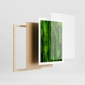 Plakat w ramie 50x70 - Bambusowy urok zielonej harmonii - bambus, zieleń - rama drewno