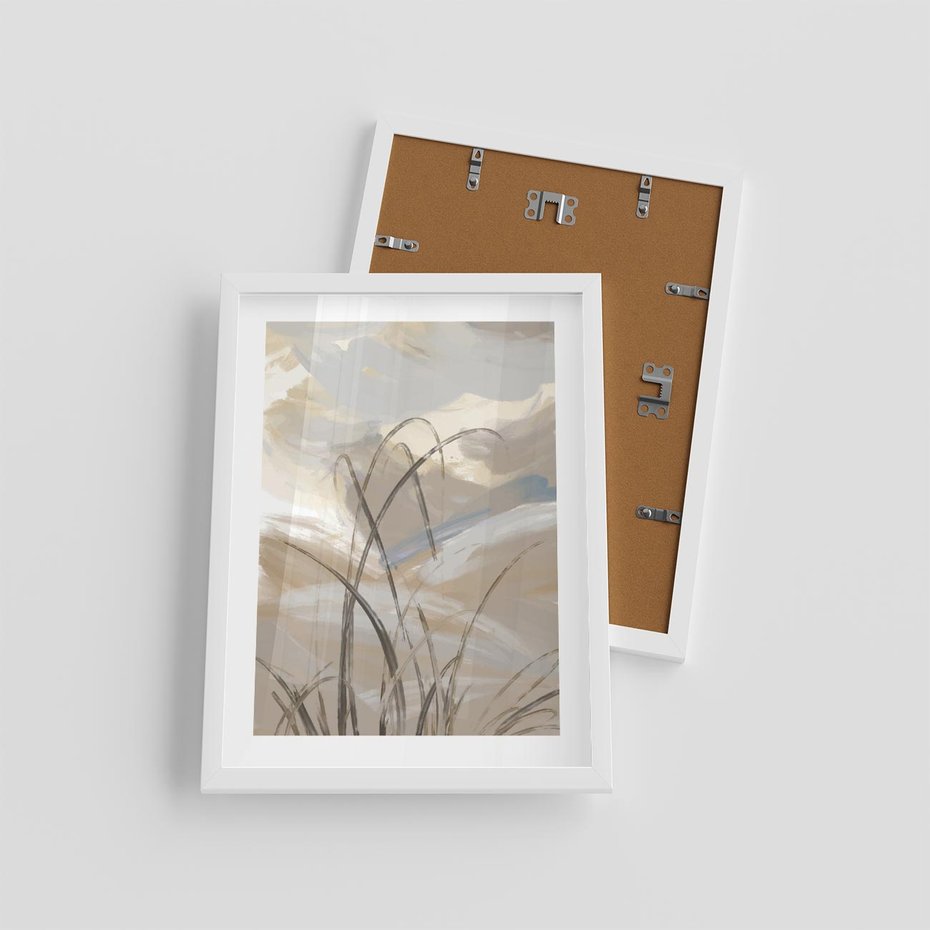 Plakat w ramie 30x40 - Nowoczesne Odbicia - akwarela, obraz - rama biała