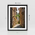 Plakat w ramie 30x40 - Włoska uliczka w perspektywie - Włochy, uliczka - rama czarna