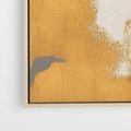 Obraz w ramie 70x100 - Złote Maźnięcia Pędzla - złota abstrakcja, plamy - rama drewno