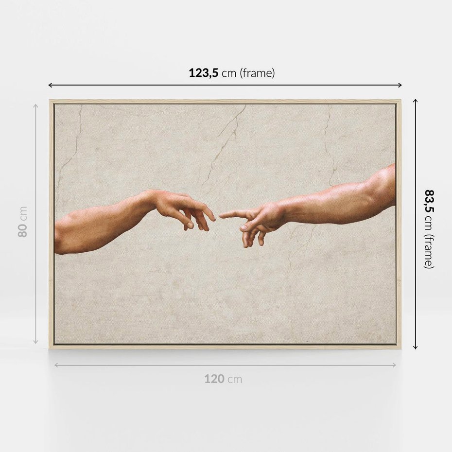 Obraz w ramie 120x80 - Antyczna Twórczość - inspiracja, Michał Anioł - rama drewno