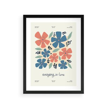 Plakat w ramie 30x40 - Kształtując Marzenia - kwiaty, nowoczesna abstrakcja - rama czarna