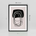 Plakat w ramie 50x70 - Strukturalne Kontrasty - abstrakcyjne szkicowane linie, minimalizm - rama czarna