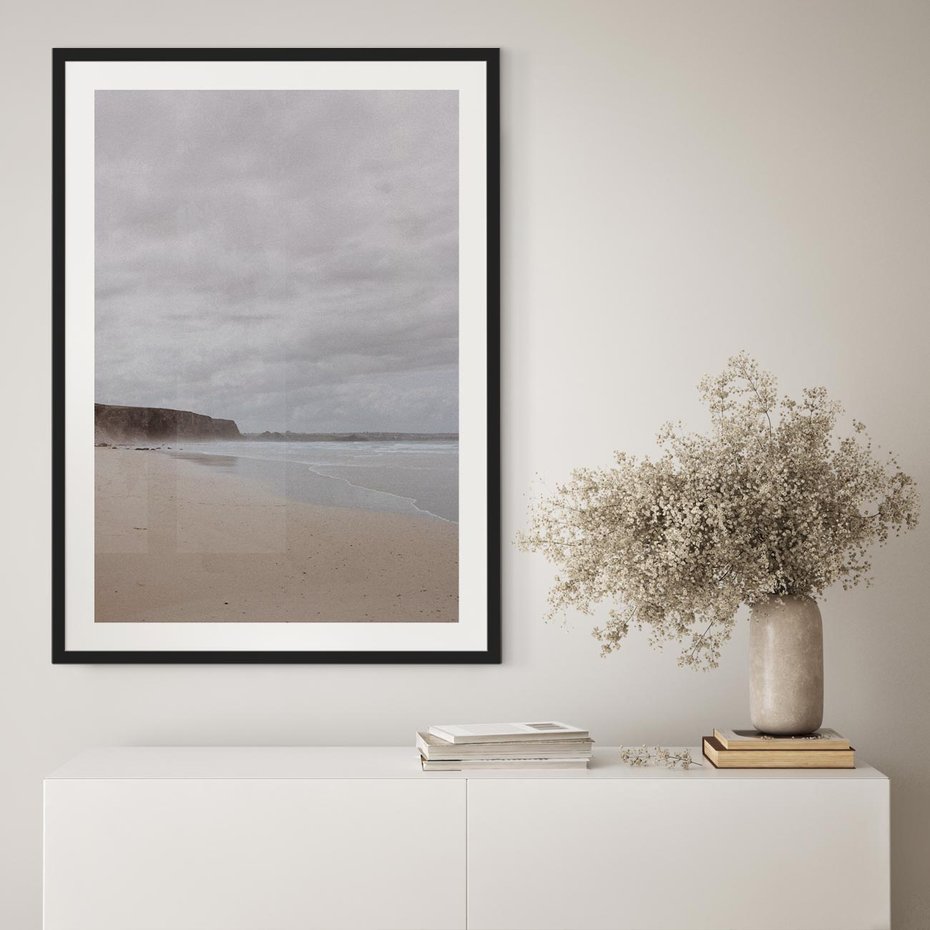 Plakat bez ramy 30x40 - Mglista plaża - plaża, mgła