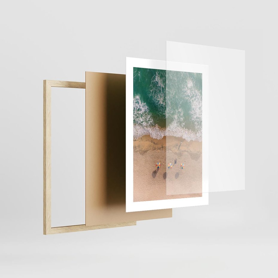 Plakat w ramie 30x40 - Letnie Wakacje na Horyzoncie - plaża, morze - rama drewno