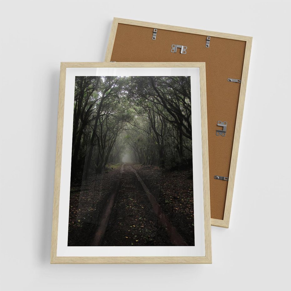Plakat w ramie 50x70 - Urok Drogi - las, droga - rama drewno