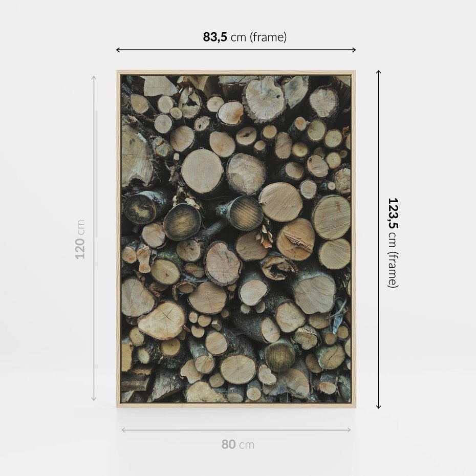 Obraz w ramie 80x120 - Bliskość Natury - drewno, las - rama drewno