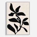 Obraz w ramie 80x120 - Wibracje Akwarelowych Ścieżek - abstrakcyjny minimalistyczna kwiat, czarno biały plakat - rama biała