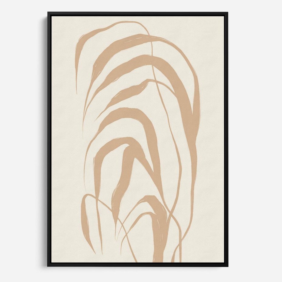 Obraz w ramie 50x70 - Formy Nowoczesności - minimalistyczny plakat, liście palmy - rama czarna