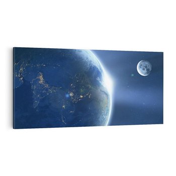 Obraz na płótnie 100x50 - Spotkanie księżyca i Ziemi - księżyc, ziemia