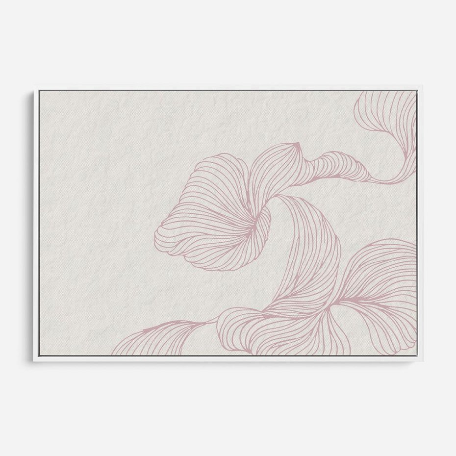 Obraz w ramie 100x70 - Szept marzeń i tajemnic - abstrakcyjne, roślinne ornamenty - rama biała