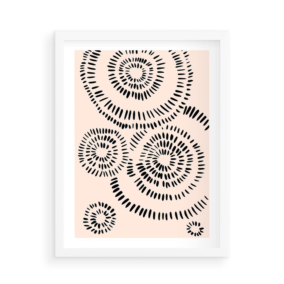 Plakat w ramie 50x70 - Abstrakcyjne Wnętrza - minimalistyczne kształty, odbicia - rama biała