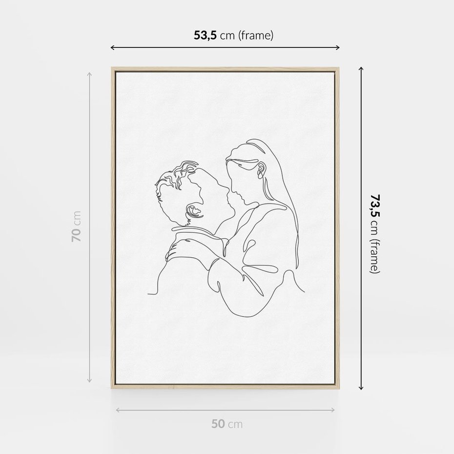 Obraz w ramie 50x70 - Bezgraniczne Tańce - para zakochanych, kobieta i mężczyzna - rama drewno