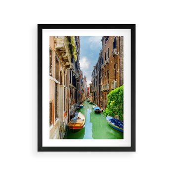 Plakat w ramie 50x70 - Wenecja: romantyczne miasto wodnych dróg - Wenecja, Włochy - rama czarna
