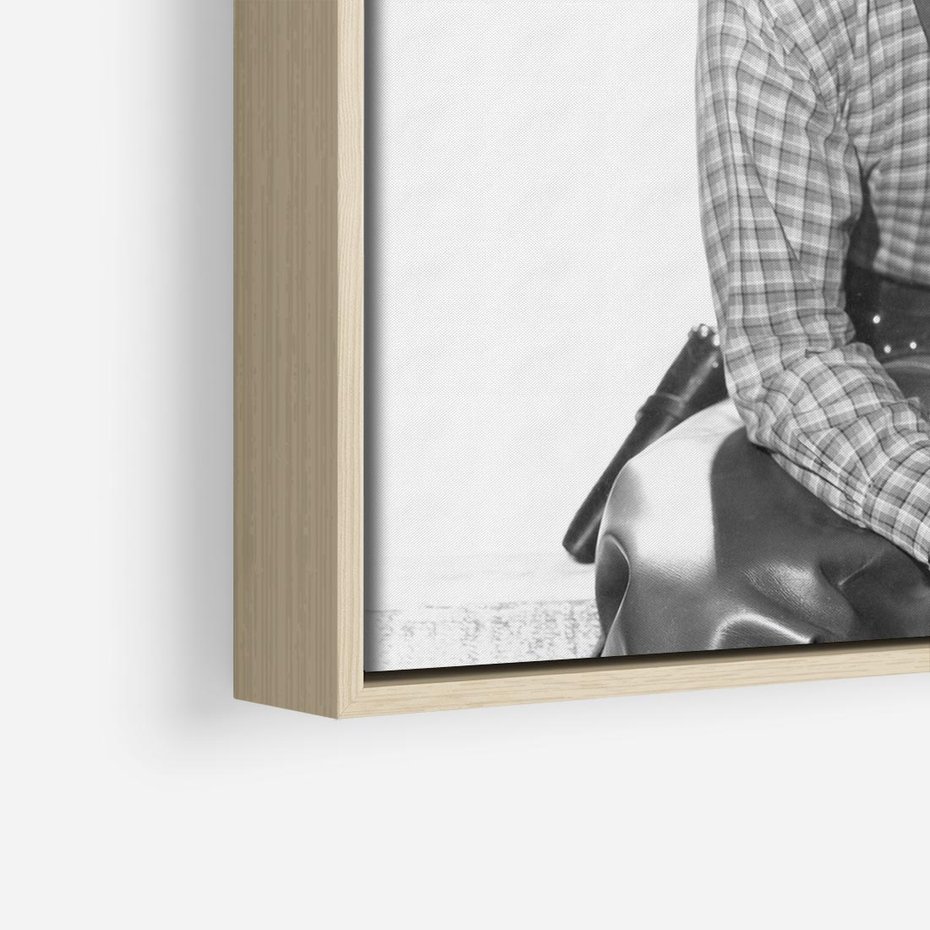 Obraz w ramie 50x50 - Dziki Zachód - retro zdjęcie, czarno białe - rama drewno