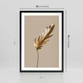 Plakat w ramie 50x70 - Piękno w Detalu - złoty, liść - rama czarna