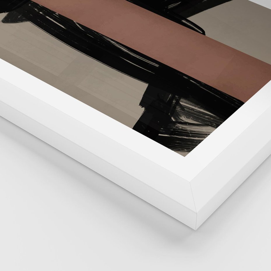 Plakat w ramie 30x40 - Niezwykłe Przeobrażenia - abstrakcja, czarne splatane linie - rama biała