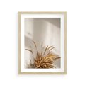 Plakat w ramie 30x40 - Natura i Elegancja: Obraz Boho - trawy, boho - rama drewno