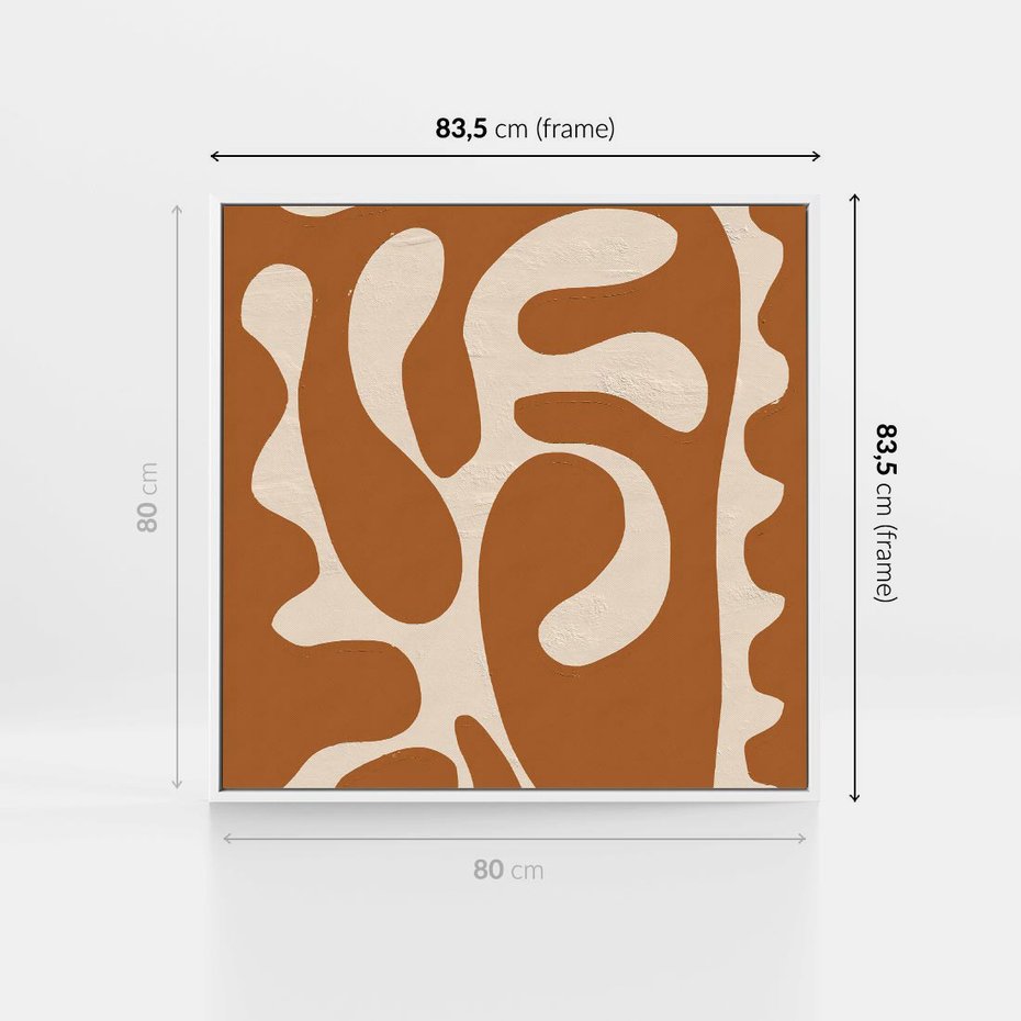 Obraz w ramie 80x80 - Wnętrza Akwarelowej Wyobraźni - abstrakcyjny obraz, plakat - rama biała