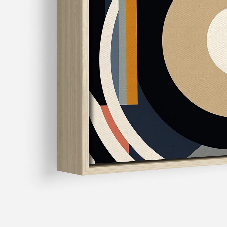 Obraz w ramie 80x80 - Wibracje Marzeń - abstrakcyjny obraz, geometryczne koła - rama drewno