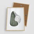 Plakat w ramie 50x70 - Owocowe Boho Inspiracje - minimalistyczny plakat, gruszka - rama drewno