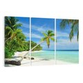 Obraz na płótnie 120x80 - Raj na Malediwach: plaża, morze i palmy - Malediwy, plaża