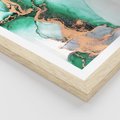 Plakat w ramie 30x40 - Marmur, Zieleń i Złoto - marmur, zieleń i złoto - rama drewno