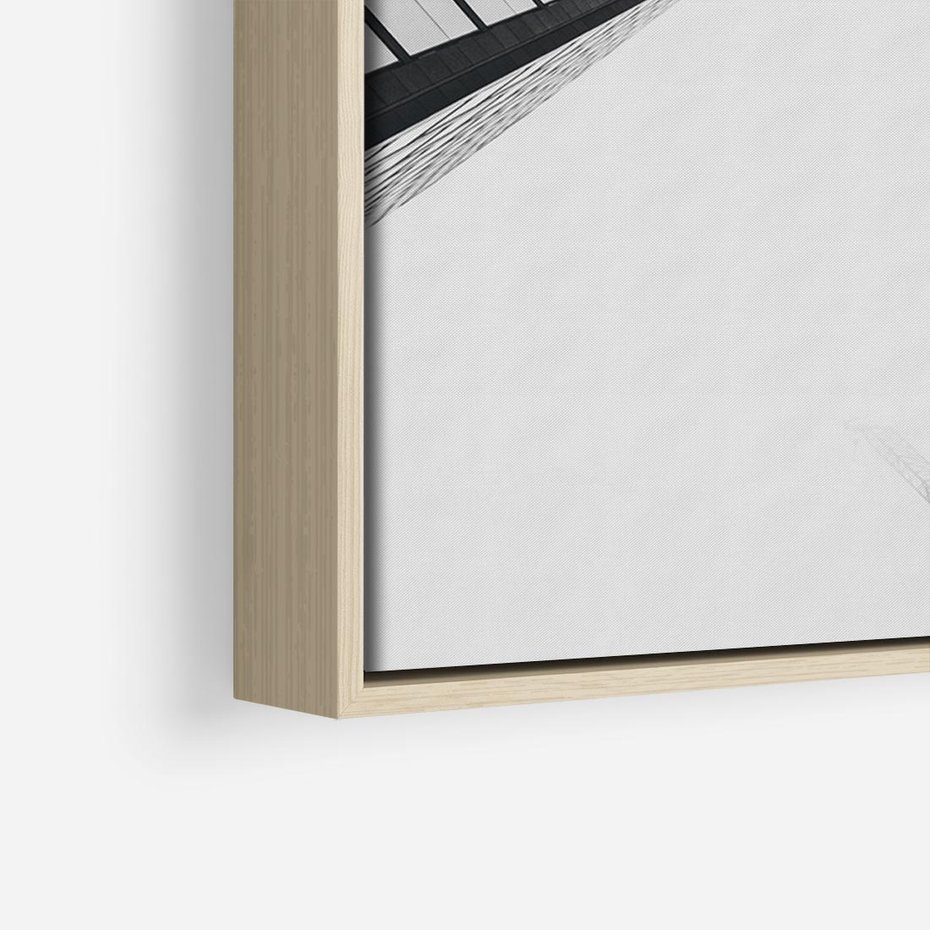 Obraz w ramie 100x70 - Nowoczesna Dynamika - perspektywa, wieżowce - rama drewno