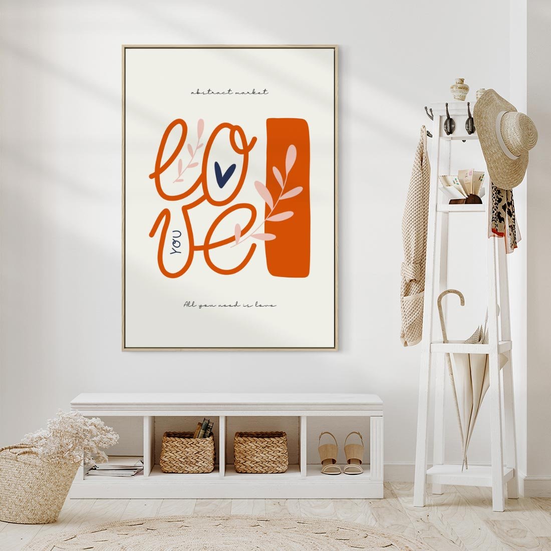 Obraz w ramie 50x70 - Pastelowa Siła Miłości - miłość, love - rama drewno