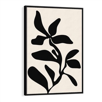Obraz w ramie 70x100 - Wibracje Akwarelowych Ścieżek - abstrakcyjny minimalistyczna kwiat, czarno biały plakat - rama czarna