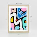 Plakat w ramie 30x40 - Komiksowe Formy - abstrakcyjne formy, komiksowy styl - rama drewno