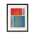 Plakat w ramie 50x70 - Kolorowe Spektrum - kolorowa geometria, prostokąty w intensywnych kształtach i czarne kreski - rama czarna
