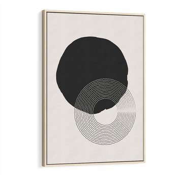 Obraz w ramie 80x120 - Migotliwa Opowieść - abstrakcyjna kompozycja, okręgi - rama drewno