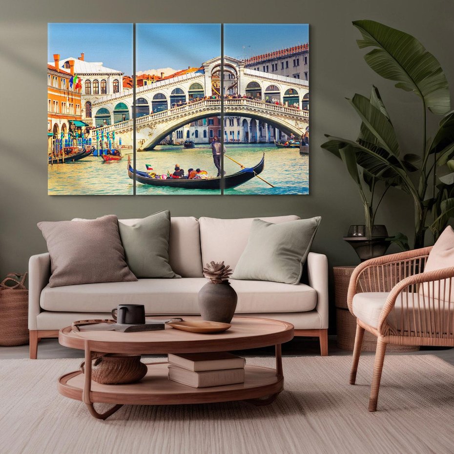 Obraz na płótnie 120x80 - Romantyczna przejażdżka gondolą w Wenecji - Wenecja, gondola