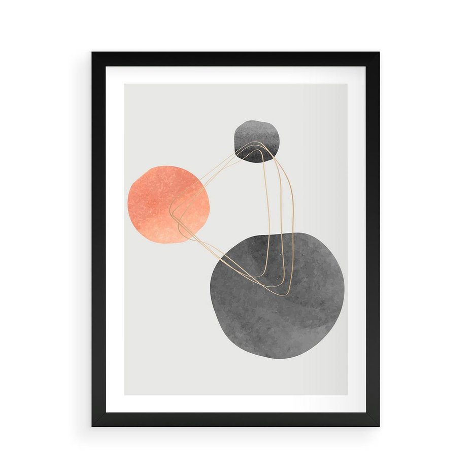 Plakat w ramie 50x70 - Złoty Blask Abstrakcji - abstrakcja, nowoczesny plakat - rama czarna